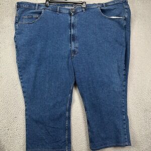 River Road Mens Straight Jeans 70X25 Big Blue 5 Pocket Stretch‎ Cropped Denim